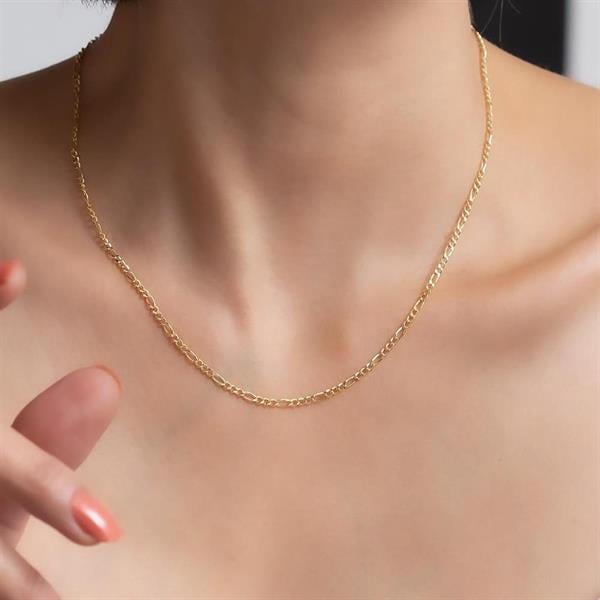 14 Ayar Altın Orta Kalın Figaro Zincir Kolye