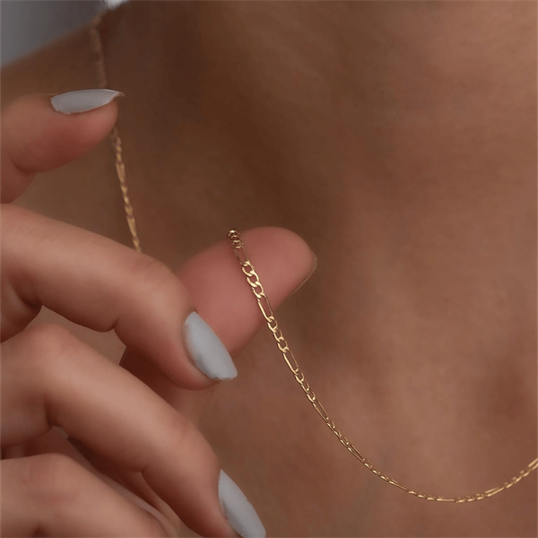 14 Ayar Altın Orta Kalın Figaro Zincir Kolye