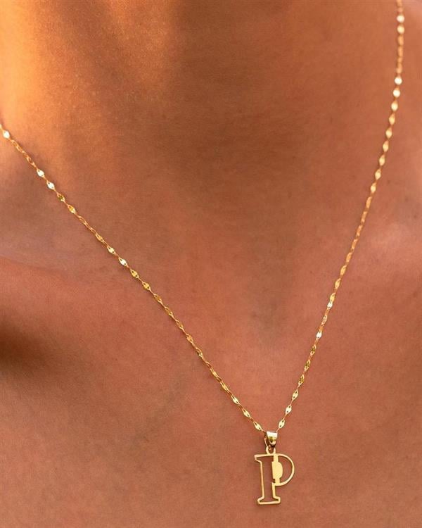 14 Ayar Altın P Harf Soft Kolye