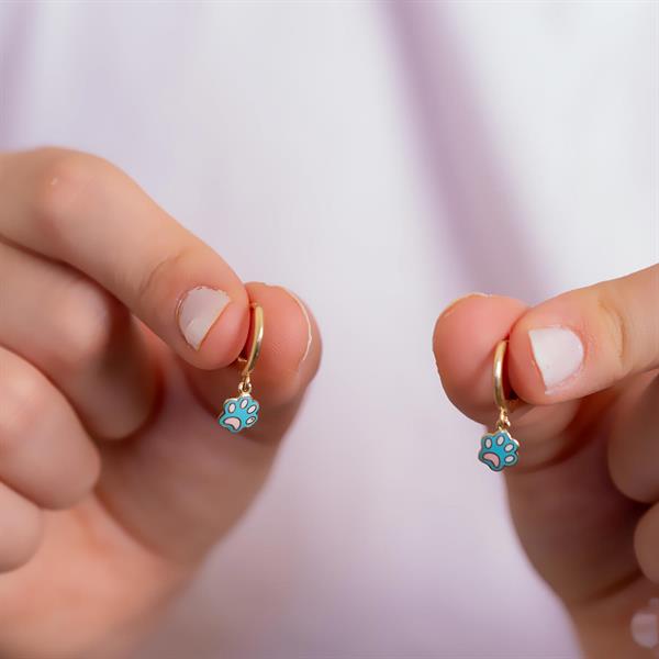 14 Ayar Altın Pati Çocuk Küpe