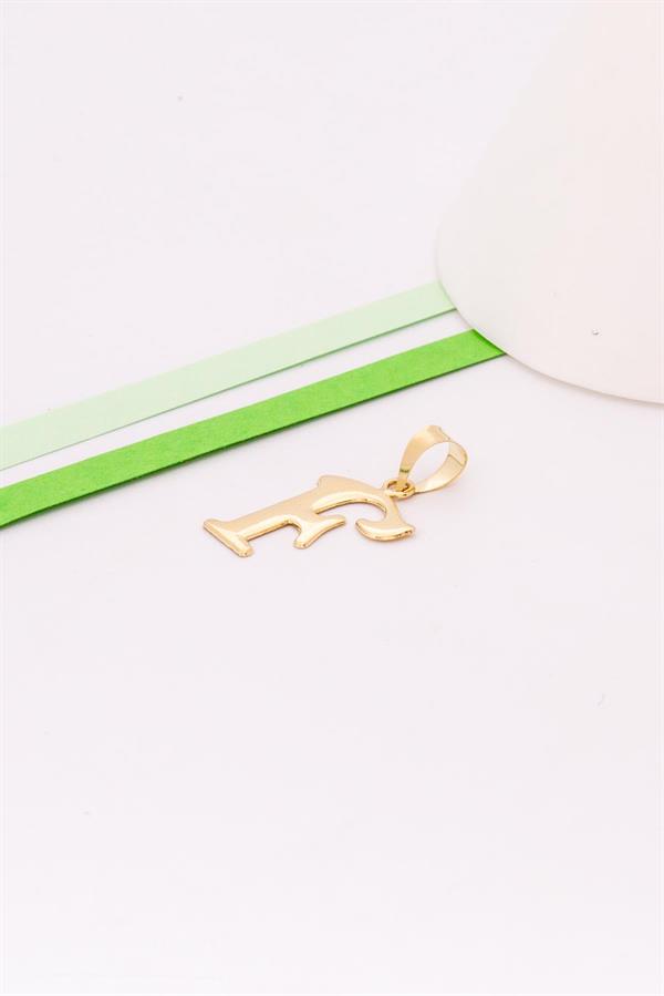 14 Ayar Altın F Harf Şirin Kolye Ucu