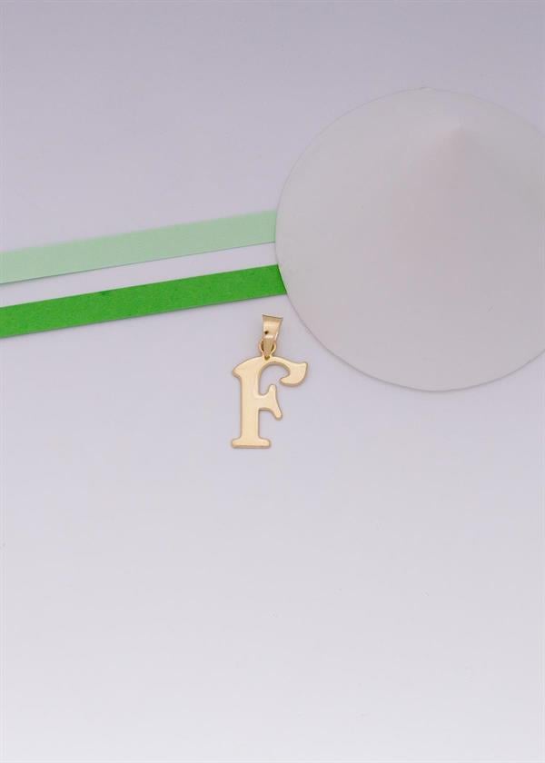 14 Ayar Altın F Harf Şirin Kolye Ucu