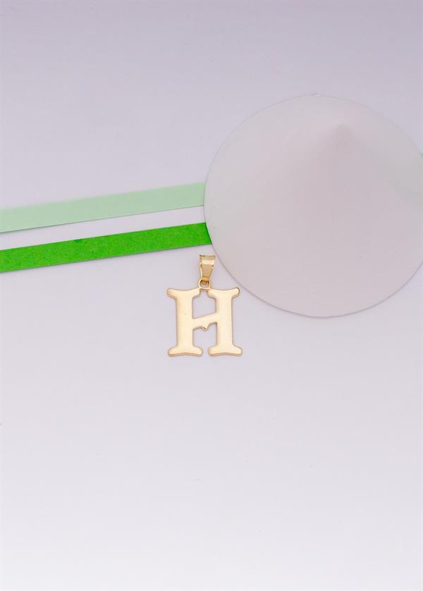 14 Ayar Altın H Harf Şirin Kolye Ucu