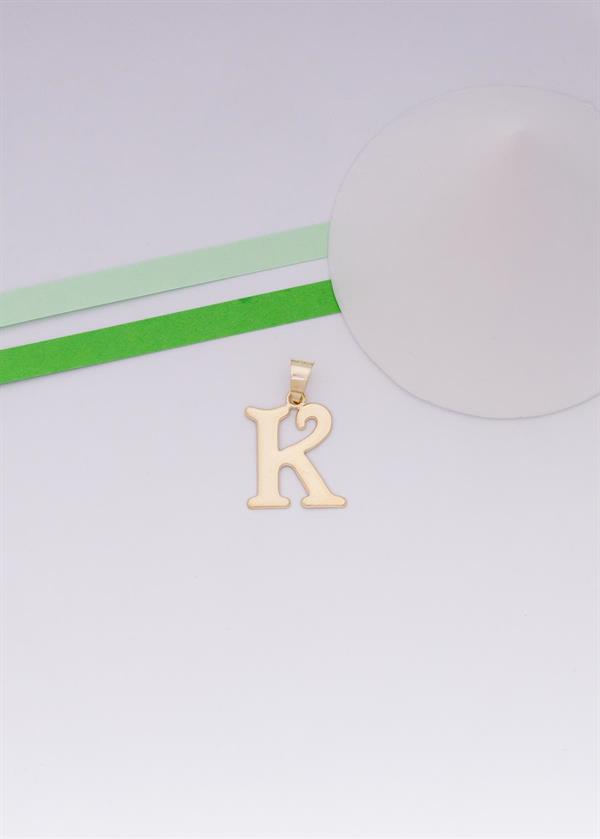 14 Ayar Altın K Harf Şirin Kolye Ucu