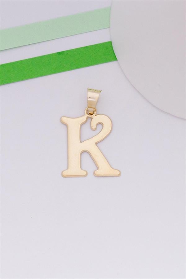 14 Ayar Altın K Harf Şirin Kolye Ucu