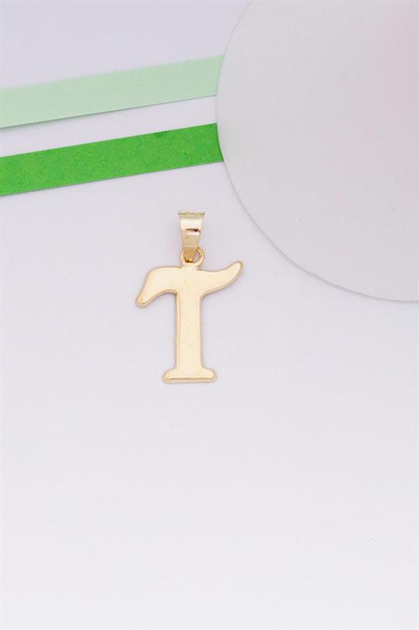 14 Ayar Altın T Harf Şirin Kolye Ucu