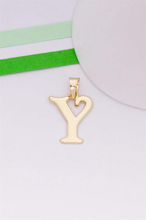 14 Ayar Altın Y Harf Şirin Kolye Ucu