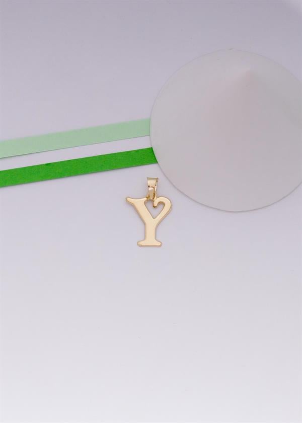 14 Ayar Altın Y Harf Şirin Kolye Ucu