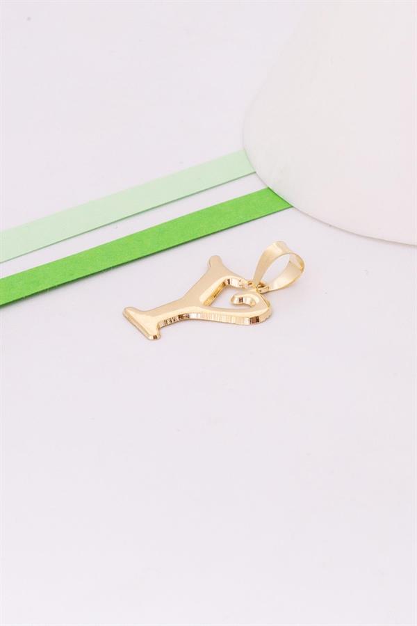 14 Ayar Altın Y Harf Şirin Kolye Ucu