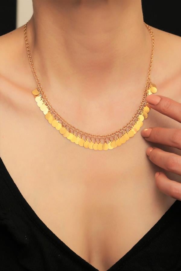 14 Ayar Altın Pullu Gerdanlık