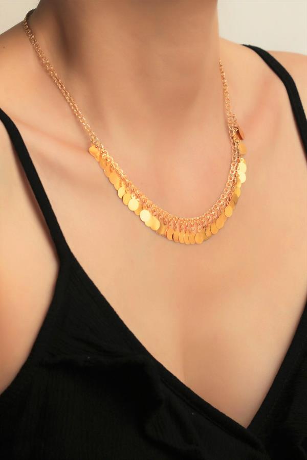 14 Ayar Altın Pullu Gerdanlık