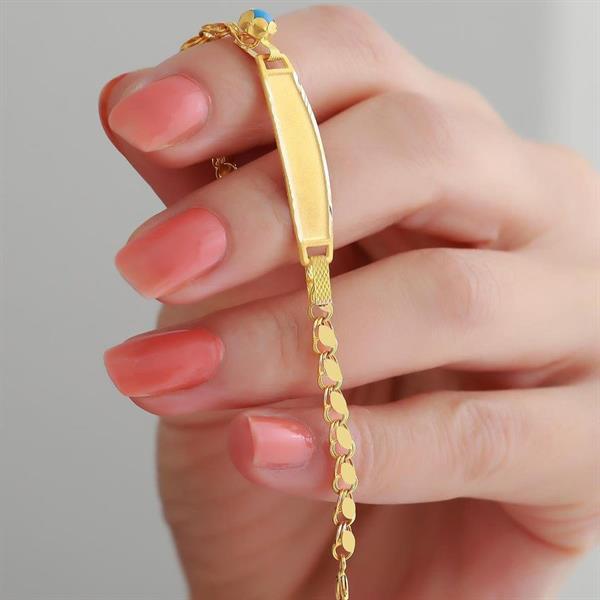 14 Ayar Altın Pullu Halep Bebek Künyesi