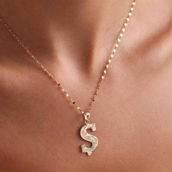 14 Ayar Altın Ş Harf Füzyon Kolye