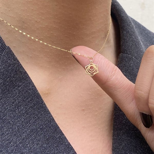 14 Ayar Altın Sakral Çakra Kolye