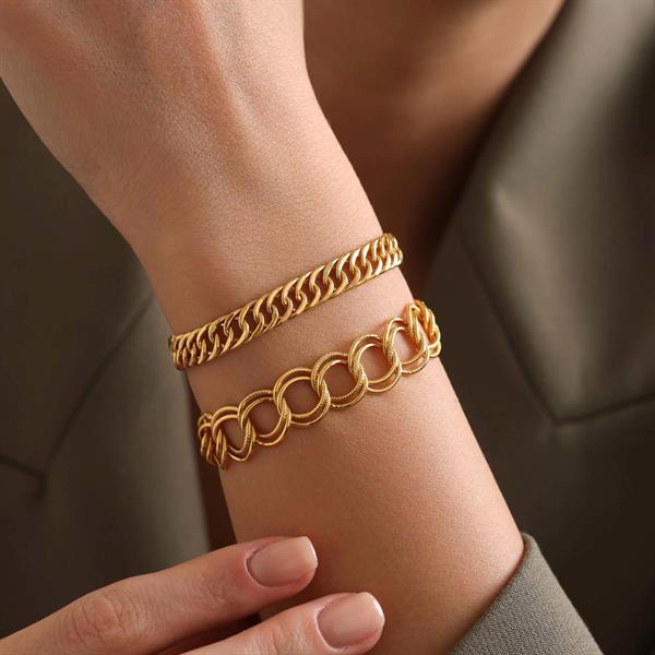 14 Ayar Altın Samanyolu ve Gurmet Kombin Bileklik