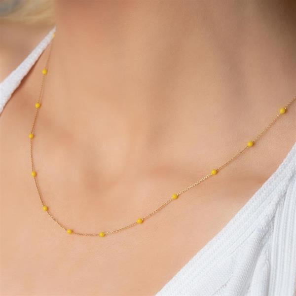  14K Yellow Gold Mini Ball Necklace