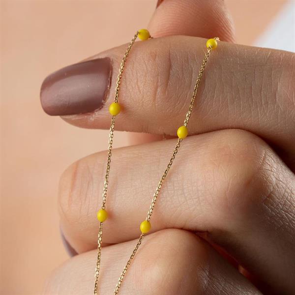  14K Yellow Gold Mini Ball Necklace