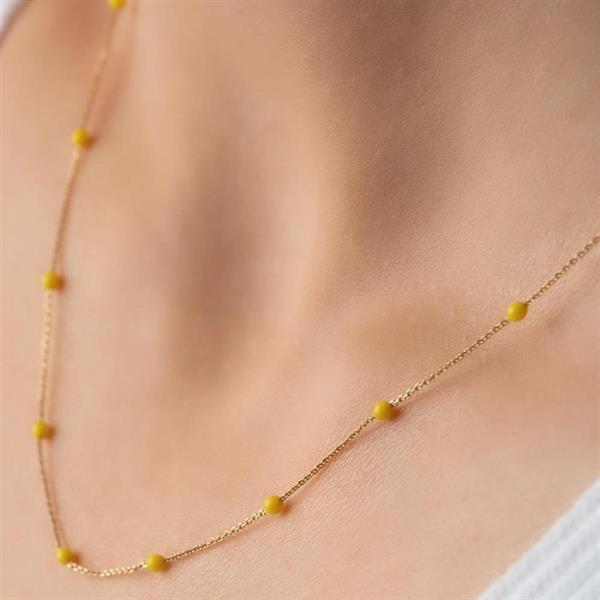  14K Yellow Gold Mini Ball Necklace