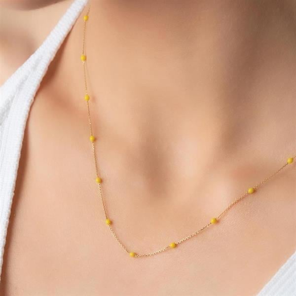  14K Yellow Gold Mini Ball Necklace