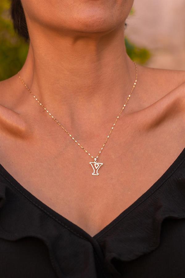 14 Ayar Altın Y Harf Soft Kolye