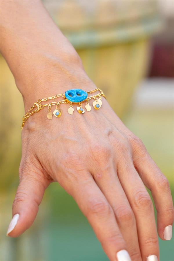 14 Ayar Altın Süryani Gözlü Bileklik