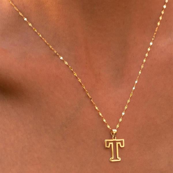 14 Ayar Altın T Harf Soft Kolye