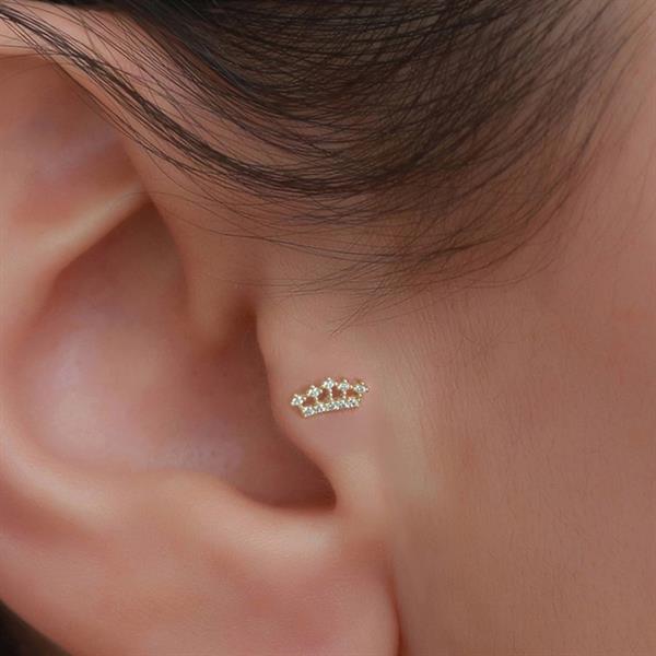 14 Ayar Altın Taç Tragus