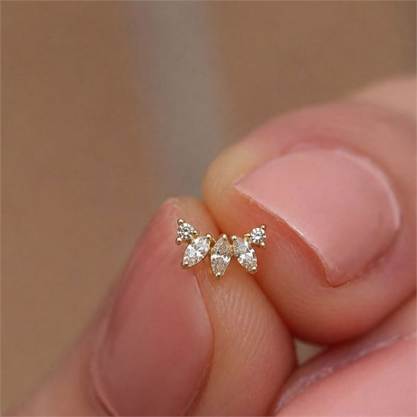 14 Ayar Altın Taç Tragus Piercing