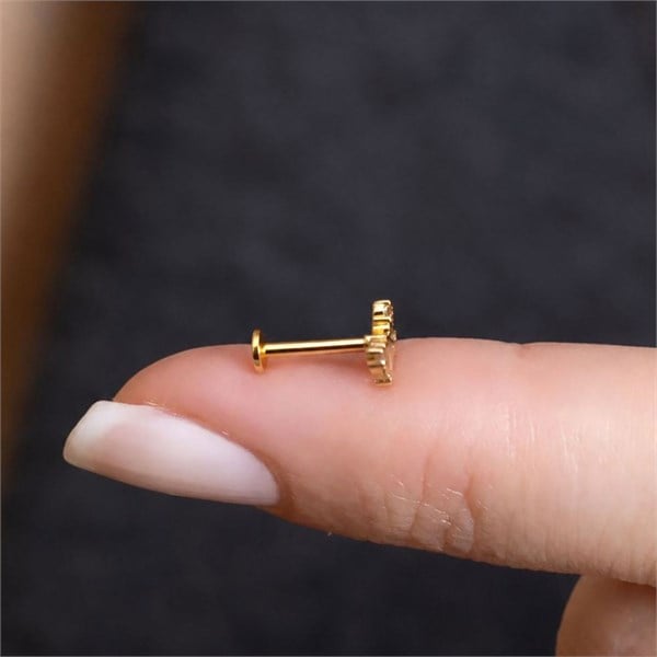 14 Ayar Altın Taç Tragus Piercing