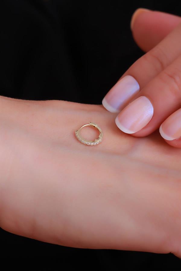 14 Ayar Altın Taş Sıralı Piercing
