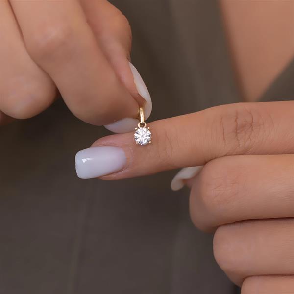 14 Ayar Altın Tektaş Kolye Ucu