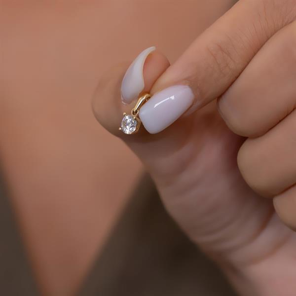 14 Ayar Altın Tektaş Kolye Ucu