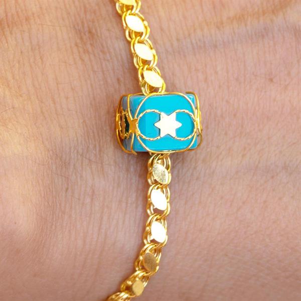 14 Ayar Altın Telkari Boncuklu Orta Kalın Pullu Halep Bileklik