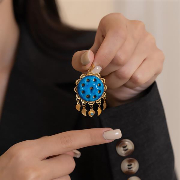 14 Ayar Altın Telkari İşlemeli Süryani Nazarlığı Dokuz Gözlü Kolye Ucu