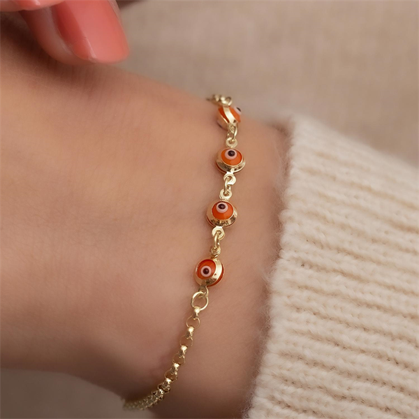 14 Ayar Altın Turuncu Mineli Bonibon Çocuk Künye