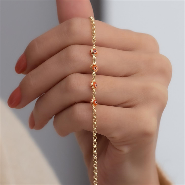 14 Ayar Altın Turuncu Mineli Bonibon Çocuk Künye