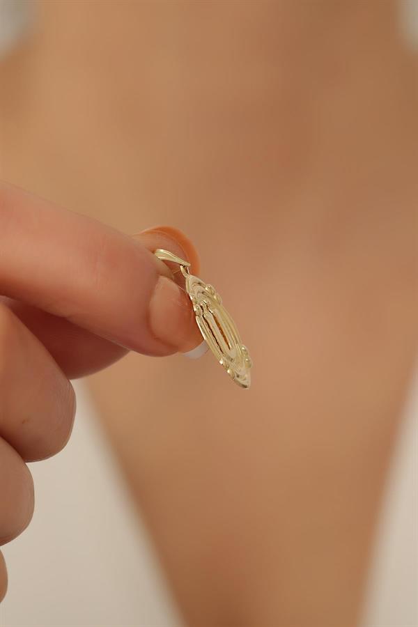 14 Ayar Altın Ü Harfli Retro Kolye Ucu