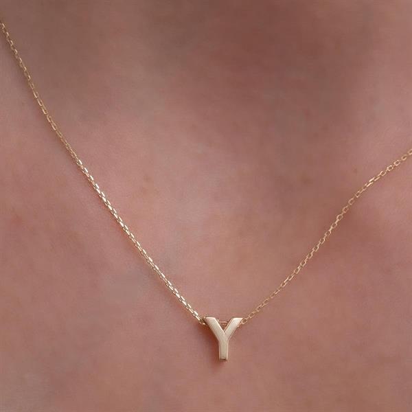 14 Ayar Altın Y Harf Kolye