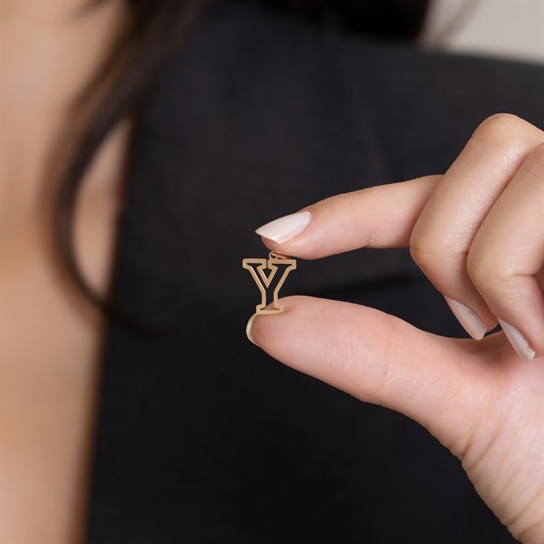 14 Ayar Altın Y Harf Soft Kolye Ucu