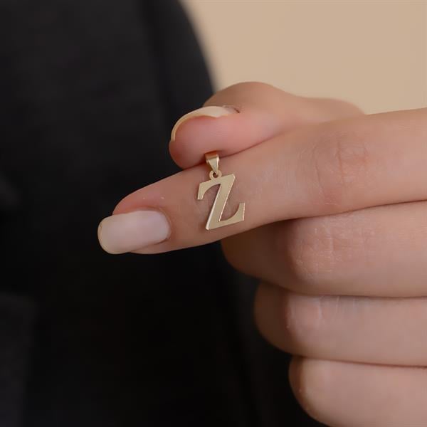 14 Ayar Altın Z Harf Sade Kolye Ucu