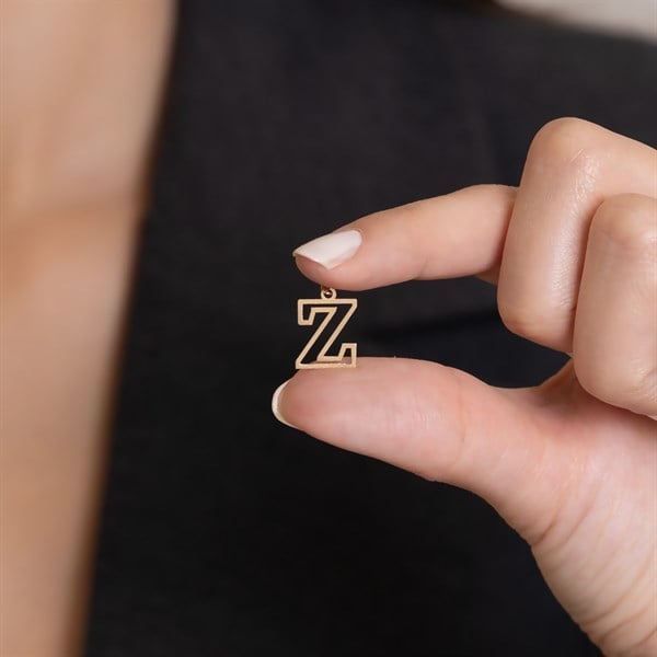 14 Ayar Altın Z Harf Soft Kolye Ucu