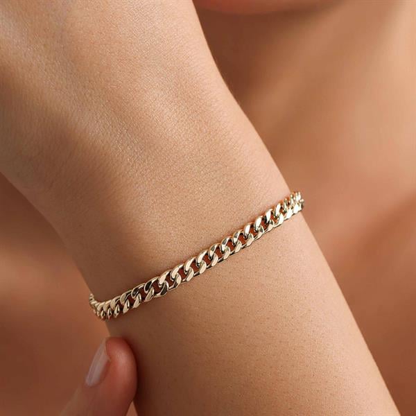 14 Ayar Altın İtalyan Gurmet Bileklik 4 mm