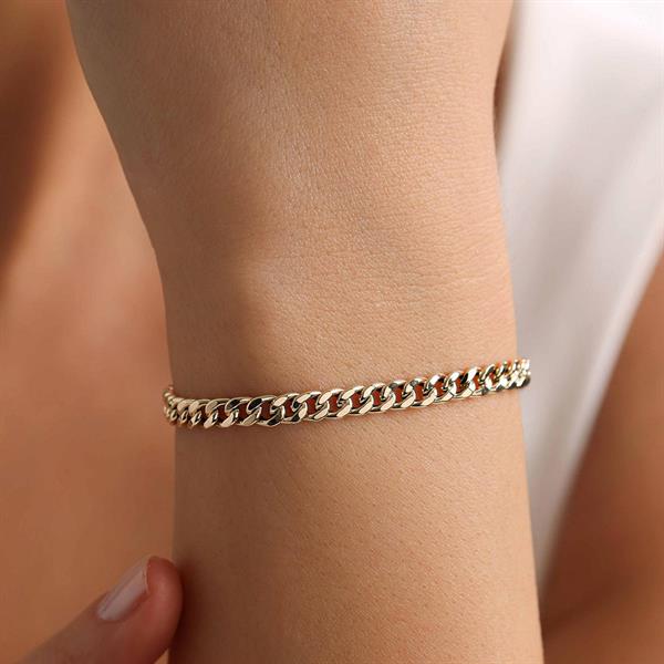 14 Ayar Altın İtalyan Gurmet Bileklik 4 mm