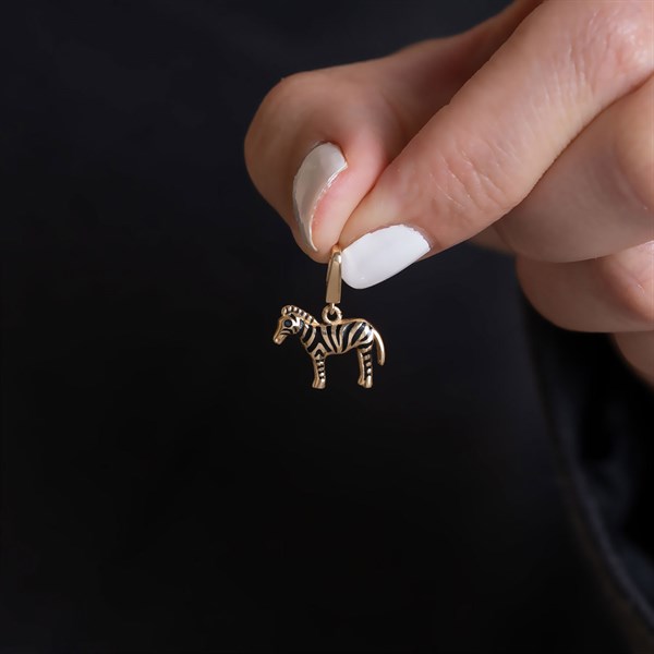 14 Ayar Altın Zebra Kolye Ucu
