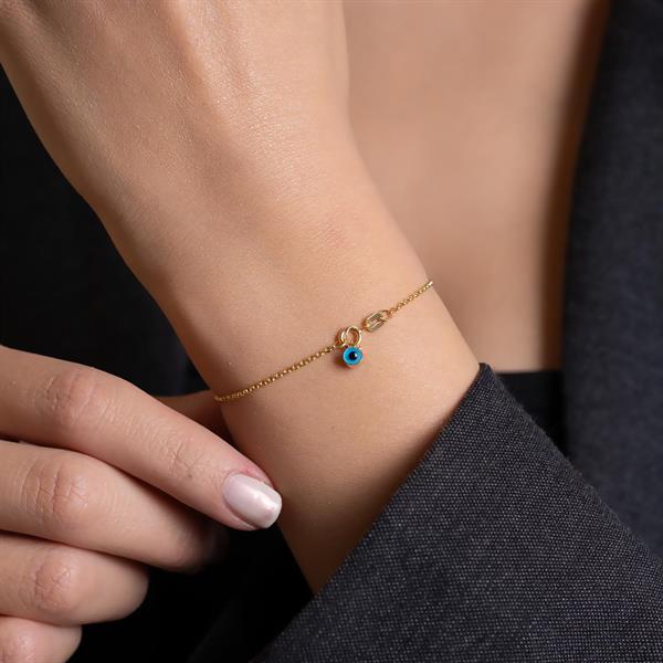 Altın Mavi Gözlü Doç Bileklik