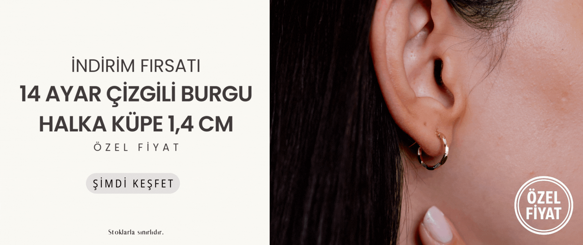 Çizgili Burgu Halka Küpe Özel Fiyat Kampanyası