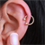 14 Ayar Altın Çift Toplu Halka Tragus Piercing