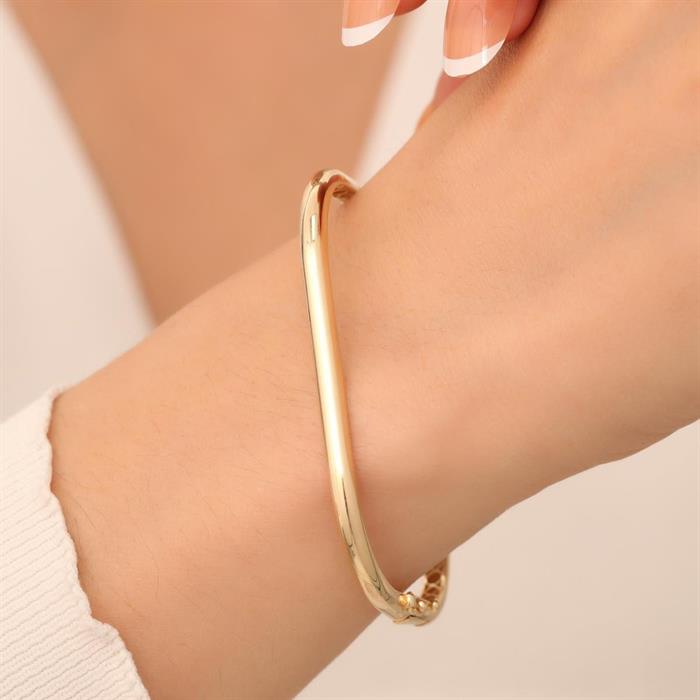 14K Gold Rectangular Cuff Bracelet