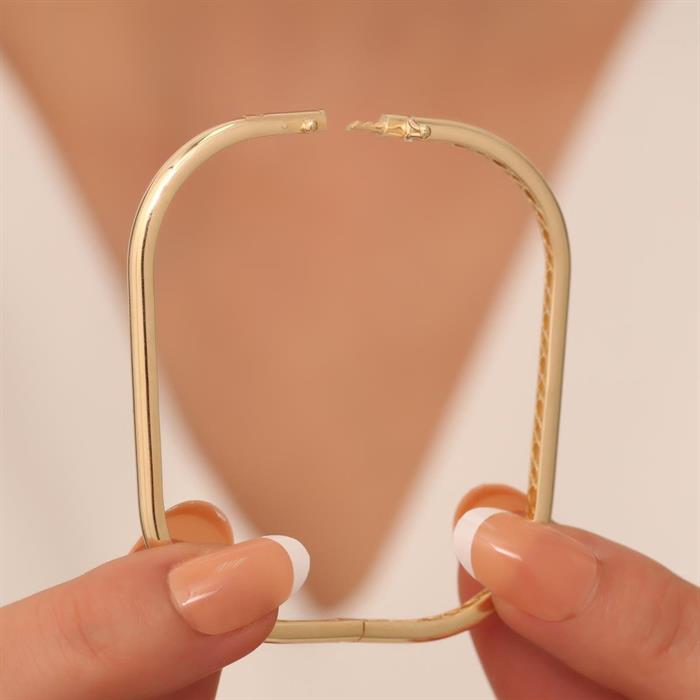 14K Gold Rectangular Cuff Bracelet
