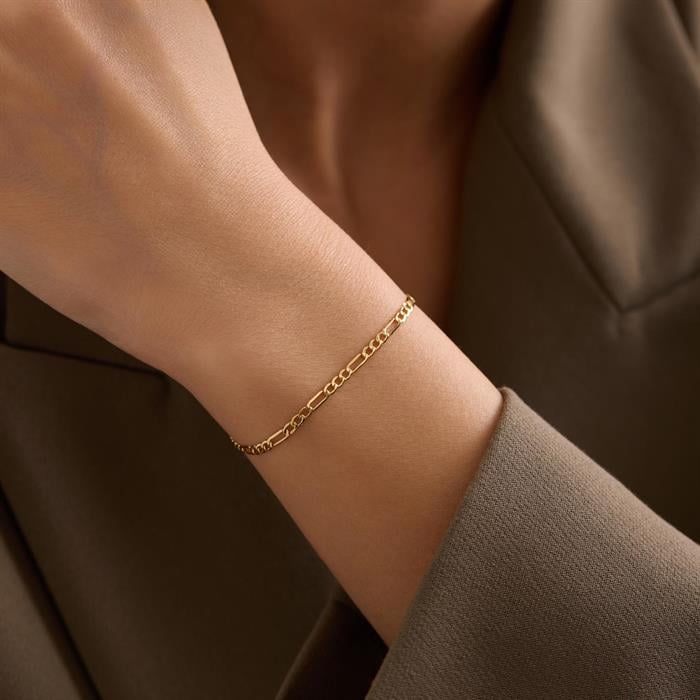 14K Solid Gold Figaro Bracelet